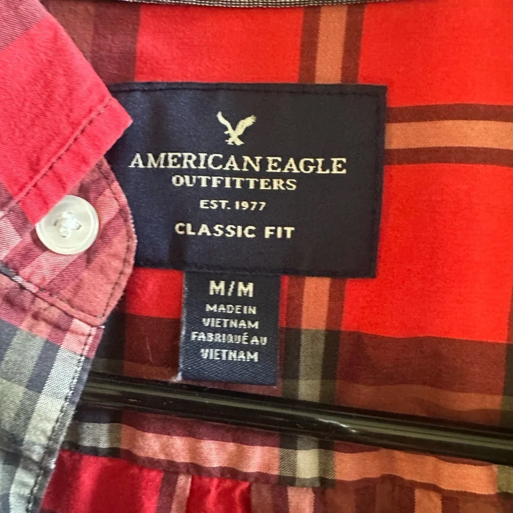 American Eagle Outfitters Red and Black Plaid Shirt